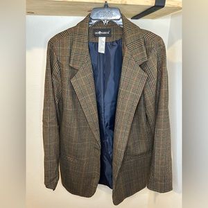 Sag Harbor Micro Plaid Blazer Size 16